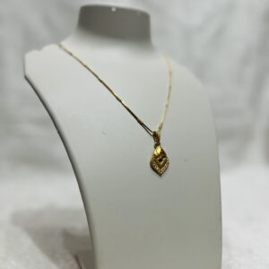 Stunning Gold Pendant Necklace with Sparkling Accents - Image 1