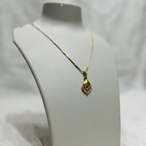Stunning Gold Pendant Necklace with Sparkling Accents - Image 1