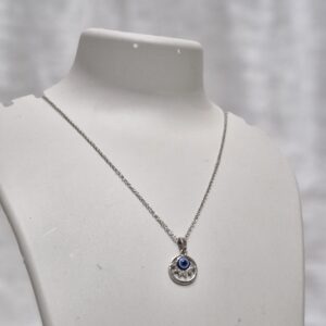 Evil Eye Protection Lotus Pendant Necklace - Image 2