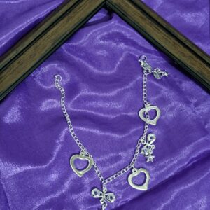 Silver Heart & Star Charm Bracelet - Image 4
