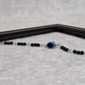 Black Beaded Evil Eye Protection Bracelet Cum Anklets - Image 2