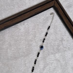 Black Beaded Evil Eye Protection Bracelet Cum Anklets - Image 3