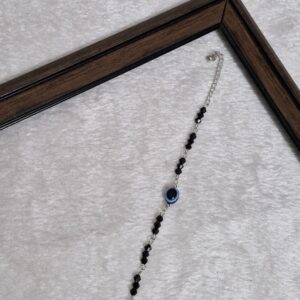 Black Beaded Evil Eye Protection Bracelet Cum Anklets - Image 3