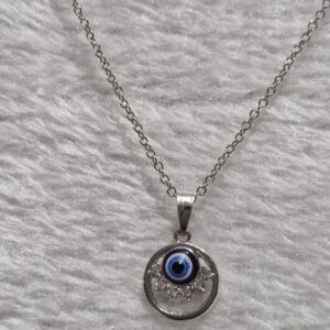 Evil Eye Protection Lotus Pendant Necklace - Image 3