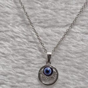 Evil Eye Protection Lotus Pendant Necklace - Image 3