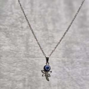 Evil Eye Protection Dragonfly Pendant Necklace - Image 1