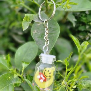 Smiley Bear in a Jar Keychain - Image 1