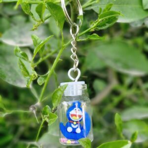 Doraemonn in a Glass Jar Keychain - Image 1