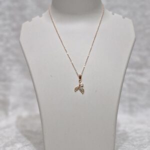 Elegant Rose Gold Mermaid Tail Necklace – Pearl & Crystal Charm - Image 1