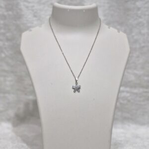 Silver Starburst Crystal Pendant Necklace - Image 1