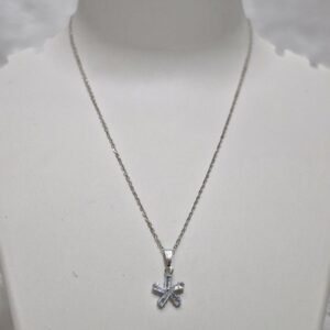 Silver Starburst Crystal Pendant Necklace - Image 2