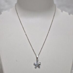 Silver Starburst Crystal Pendant Necklace - Image 2
