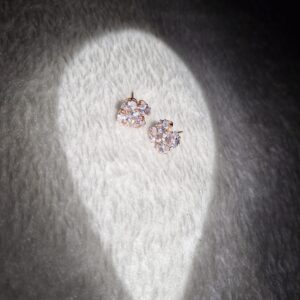 Sparkling Floral Crystal Stud Earrings - Image 1