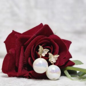Butterfly Pearl Drop Earrings – Grace & Elegance - Image 1