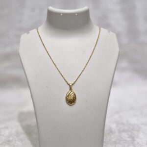 Elegant Gold Pendant Necklace – Intricate Swirl Design (Anti-Tarnish) - Image 1