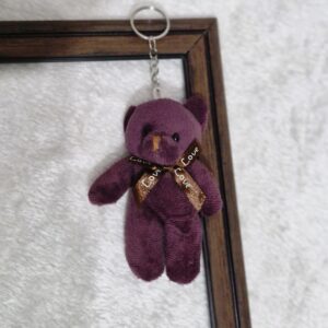 Charming Purple Teddy Bear Keychain β Cute & Classy! π§Έπ - Image 2
