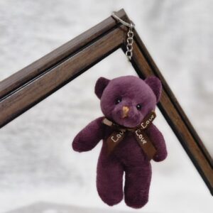 Charming Purple Teddy Bear Keychain – Cute & Classy! 🧸💜 - Image 1
