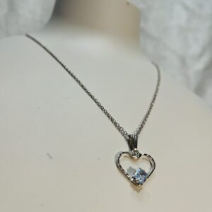 Crystal Heart Pendant Necklace - Image 1