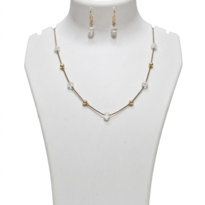 Crystal Bead and Rainbow Shade Chain Necklace Set (Premium Anti-Tarnish) - Image 1