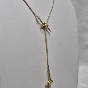 Premium Gold Knot Y Necklace – Anti-Tarnish Minimalist Elegance - Image 3