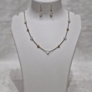 Crystal Bead and Rainbow Shade Chain Necklace Set (Premium Anti-Tarnish) - Image 1