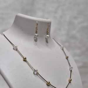Crystal Bead and Rainbow Shade Chain Necklace Set (Premium Anti-Tarnish) - Image 2