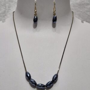 Midnight Gloss Bead Necklace Set (Premium Anti-Tarnish) - Image 2