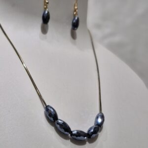 Midnight Gloss Bead Necklace Set (Premium Anti-Tarnish) - Image 3