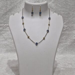 Sapphire Mist Bead Necklace Set (Premium Anti-Tarnish) - Image 1