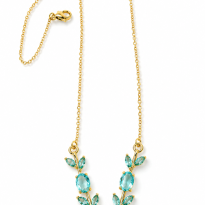 Blue Crystal Floral Necklace - Image 1