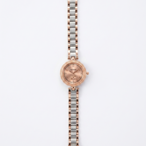 Women’s Rose Gold & Silver Two-Tone Round Dial Bracelet Watch - Image 1