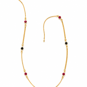 Ruby & Black Stone Anti-Tarnish Necklace - Image 1