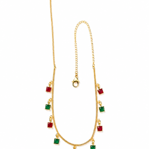 Ruby & Black Stone Gold-Tone Necklace - Image 1