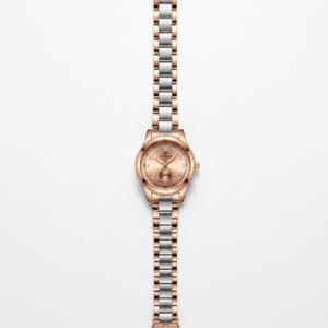 Women’s Two-Tone Rose Gold & Silver Round Dial Watch with Sub-Dial - Image 1