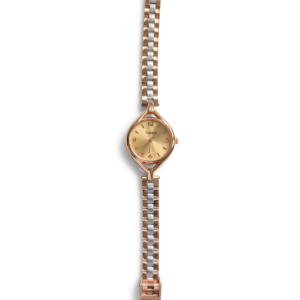 Rose Gold & Silver Two-Tone Watch (Gold Oval Dial) - Image 1
